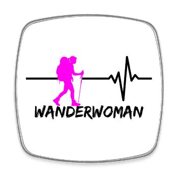 WANDERWOMAN – TRAIL QUEEN! WANDERLUST, WANDERN - Viereckiger Kühlschrankmagnet - Weiß - Vorne