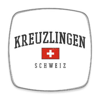 Kreuzlingen Swiss Flag Emblem - Viereckiger Kühlschrankmagnet - Weiß - Vorne