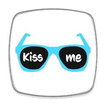 kiss_me - Magnet carré - blanc - Devant