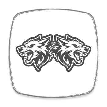 Wolf Kopf Team - Viereckiger Kühlschrankmagnet - Weiß - Vorne
