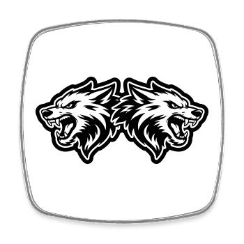 Meute de loups - Magnet carré - blanc - Devant