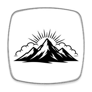 Mountains Clouds Peaks - Square fridge magnet - white - Front