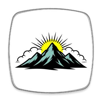 Mountains Clouds Peaks - Square fridge magnet - white - Front