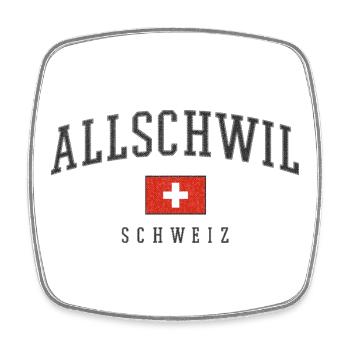 Logo Allschwil drapeau suisse - Magnet carré - blanc - Devant