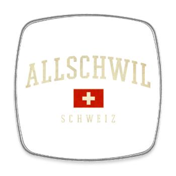 Allschwil Schweiz Vintage Emblem - Viereckiger Kühlschrankmagnet - Weiß - Vorne