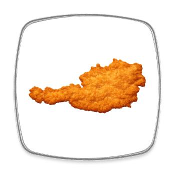Schnitzel Austria Plat culte et favori - Magnet carré - blanc - Devant