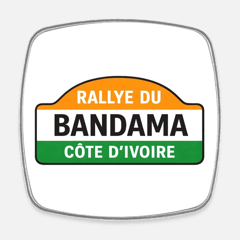 Bandama - Square fridge magnet - white