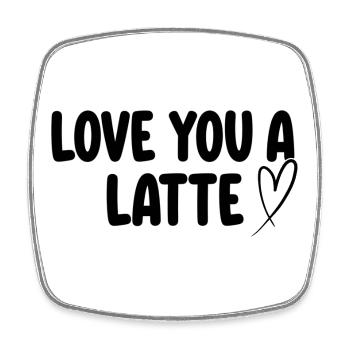 Love You A Latte – Coffee Word Game - Square fridge magnet - white - Front