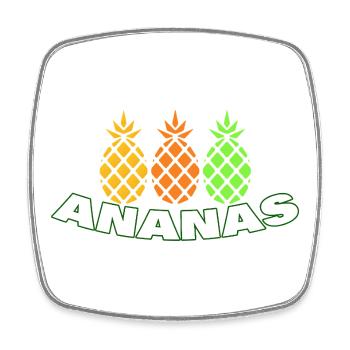 Pineapple - Square fridge magnet - white - Front