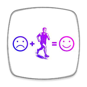 Characterful running design - Square fridge magnet - white - Front
