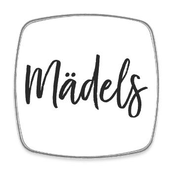 Mädels Handlettering Design - Viereckiger Kühlschrankmagnet - Weiß - Vorne