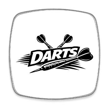 Darts Dartpfeil - Viereckiger Kühlschrankmagnet - Weiß - Vorne