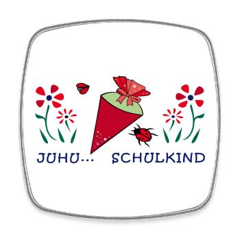 Yay schoolchild - Square fridge magnet - white - Front