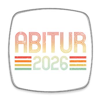 Abi 2026 - Abitur - Geschenk - Viereckiger Kühlschrankmagnet - Weiß - Vorne