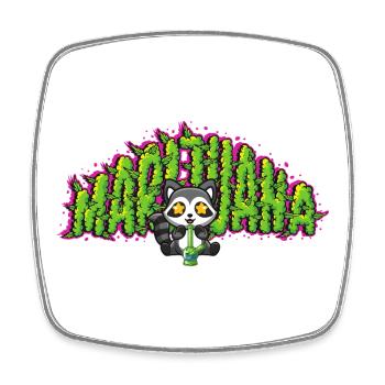 Marijuana Raccoon - Square fridge magnet - white - Front