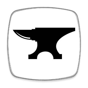 Amboss - Viereckiger Kühlschrankmagnet - Weiß - Vorne