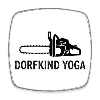 Dorfkind Yoga Chainsaw - Viereckiger Kühlschrankmagnet - Weiß - Vorne