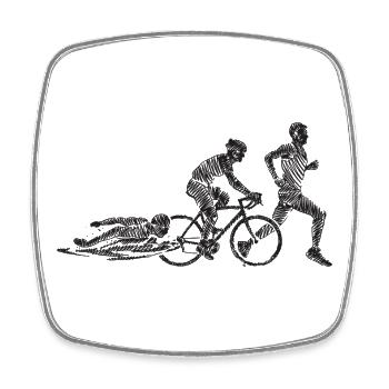 Cycling Zombie Circuit - Square fridge magnet - white - Front