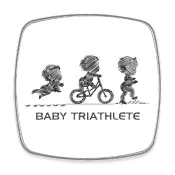 Little Budding Triathlete - Square fridge magnet - white - Front