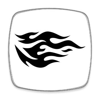 Flames of a fire - Square fridge magnet - white - Front