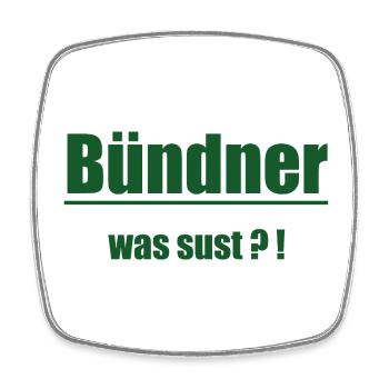 Bündner Wortwitz Grün Graphic - Viereckiger Kühlschrankmagnet - Weiß - Vorne