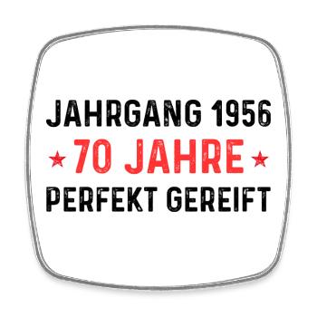 Jahrgang 1956 – 70 Jahre perfekt gereift - Viereckiger Kühlschrankmagnet - Weiß - Vorne
