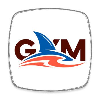 Logo de la salle de sport Wave Crest - Magnet carré - blanc - Devant