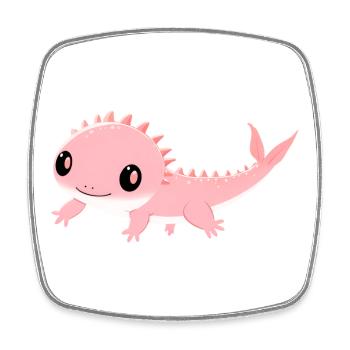 Zartrosa Dino-Liebling Axolotl - Viereckiger Kühlschrankmagnet - Weiß - Vorne