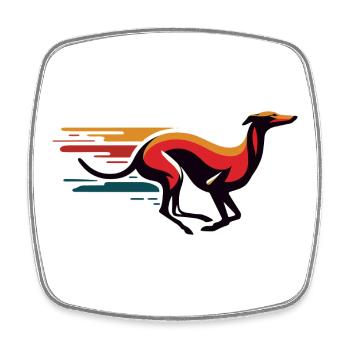 Galgo-Logo Nr12 - Viereckiger Kühlschrankmagnet - Weiß - Vorne