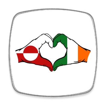 Grönland Irland Flagge Hände Herzform - Viereckiger Kühlschrankmagnet - Weiß - Vorne
