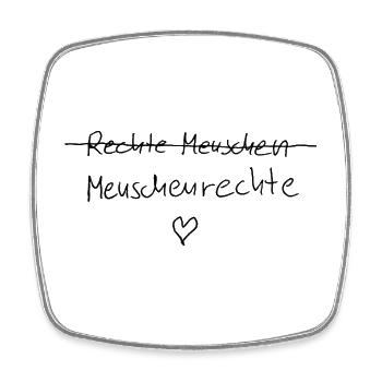 Menschenrechte statt rechter Menschen - Viereckiger Kühlschrankmagnet - Weiß - Vorne