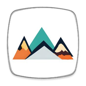 Minimalist Mountain Emblem | Mountains - Square fridge magnet - white - Front