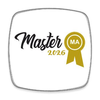 Master 2026 Abschluss Promotion Sponsion - Viereckiger Kühlschrankmagnet - Weiß - Vorne