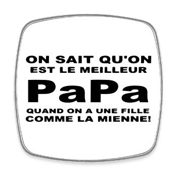 Meilleur papa - Magnet carré - blanc - Devant