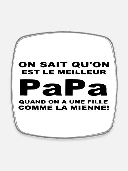 Meilleur papa - Magnet carré - blanc