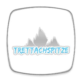 Trettachspitze als Berg - Viereckiger Kühlschrankmagnet - Weiß - Vorne