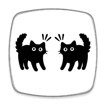 Chats Couple - Magnet carré - blanc - Devant