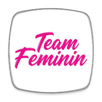 Team Feminin – Pink Girl Power Statement Design - Viereckiger Kühlschrankmagnet - Weiß - Vorne