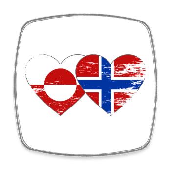 Mains du drapeau du Groenland, Norvège, forme de cœur utilisée - Magnet carré - blanc - Devant