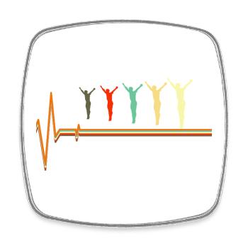 Tauchendes Herzschlag Taucher-Puls-EKG - Viereckiger Kühlschrankmagnet - Weiß - Vorne