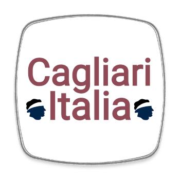 Cagliari - Magnet carré - blanc - Devant
