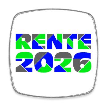 Rente 2026 - Viereckiger Kühlschrankmagnet - Weiß - Vorne