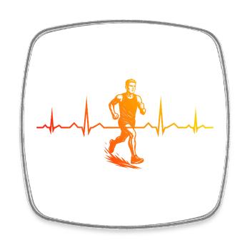Running perfect for any race - Square fridge magnet - white - Front
