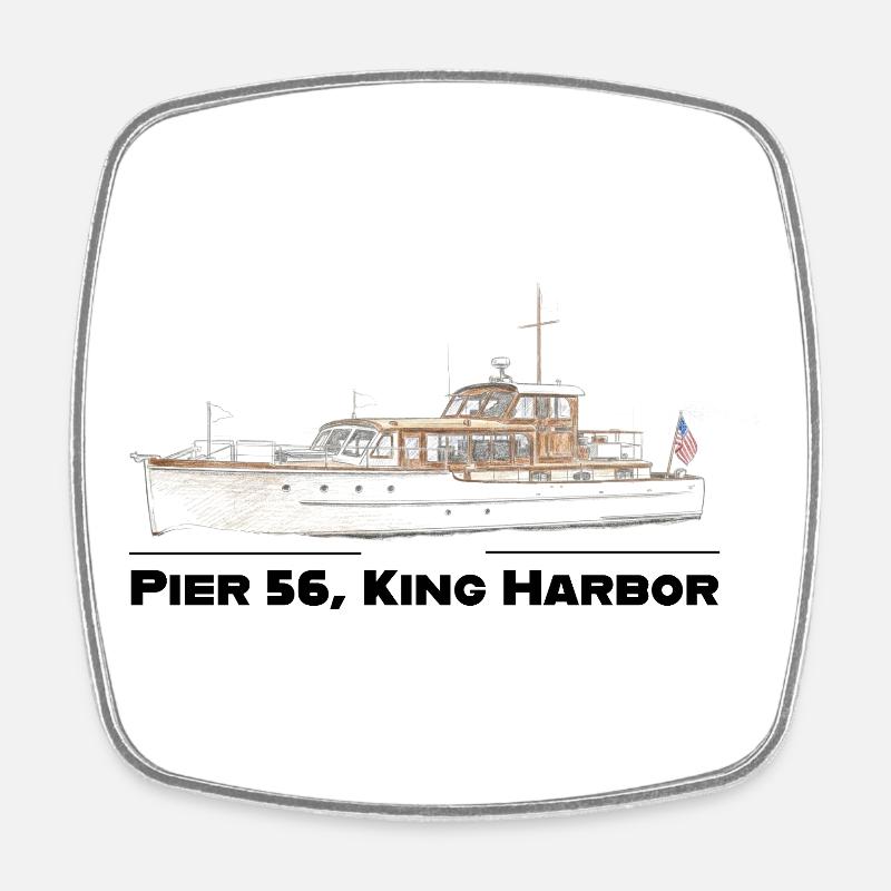 Pier_56 - Magnet carré - blanc