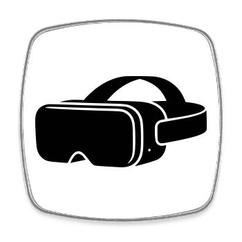 VR Brille Headset Icon - Viereckiger Kühlschrankmagnet - Weiß - Vorne