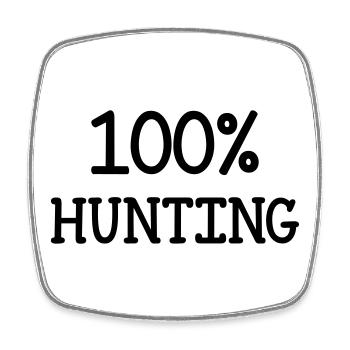 100 % chasse - Magnet carré - blanc - Devant