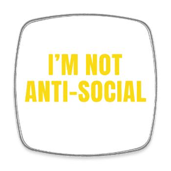 Selectively Social Statement - Square fridge magnet - white - Front