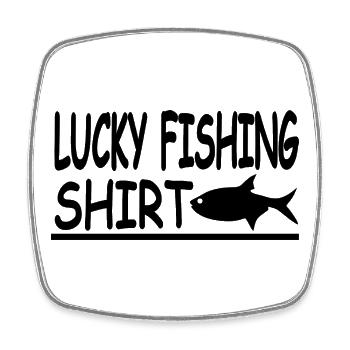 Angling - Square fridge magnet - white - Front