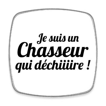 Je suis un chasseur qui déchire - Magnet carré - blanc - Devant