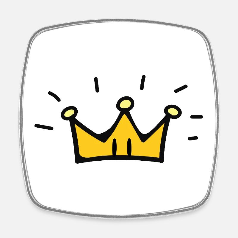 Kingsley - Kawaii Little Crown - Square fridge magnet - white